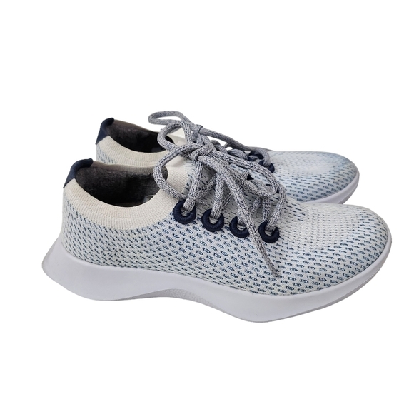 Allbirds Womens Tree Dasher Running Shoes Size 7 Blue Gray White Athletic Gym - Picture 5 of 9